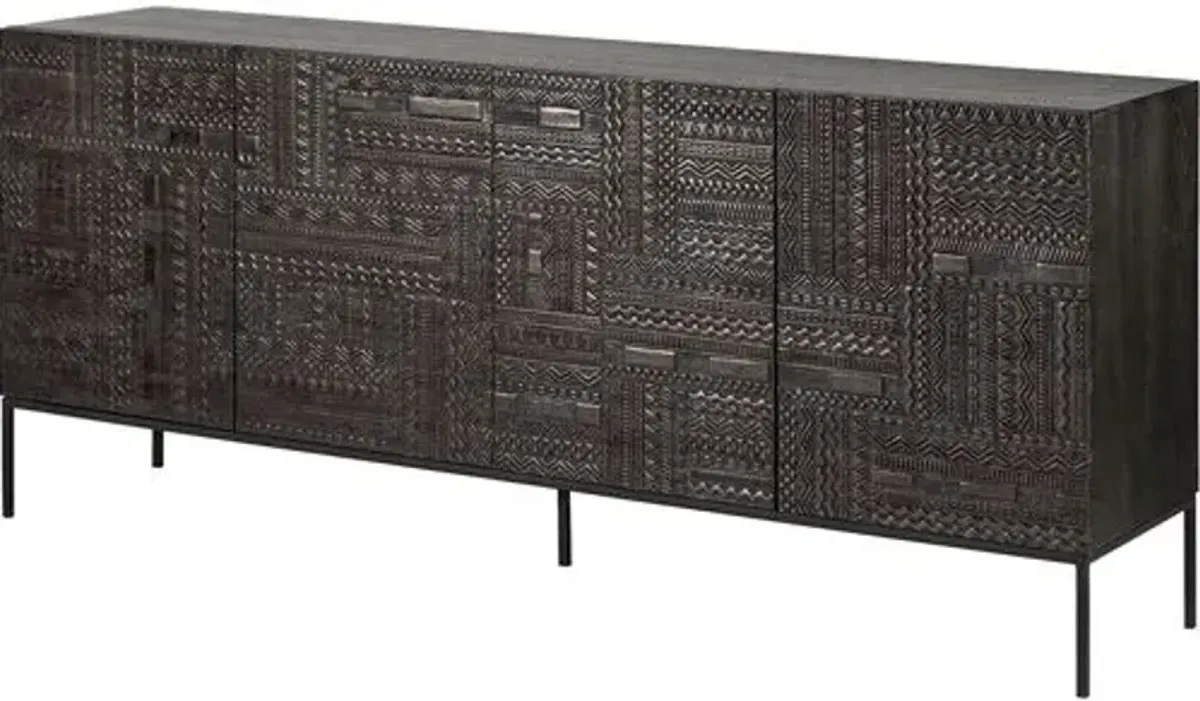 Tabwa 4-Door Sideboard - Black - Ethnicraft