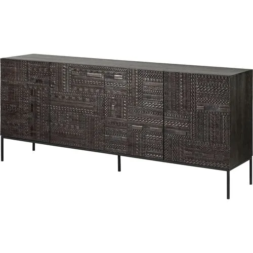 Tabwa 4-Door Sideboard - Black - Ethnicraft