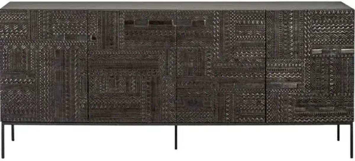 Tabwa 4-Door Sideboard - Black - Ethnicraft