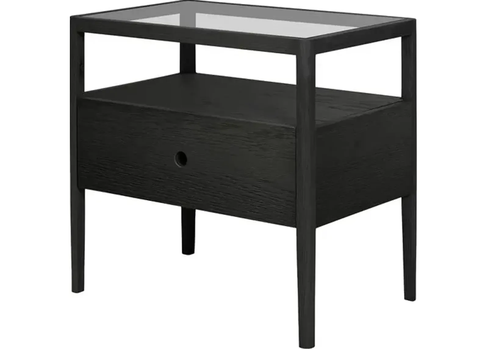 Spindle Bedside Table - Black 1 Drawer - Ethnicraft