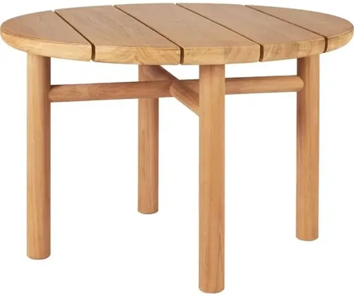 Quatro Outdoor Round Teak Coffee Table - Natural - Ethnicraft - Brown