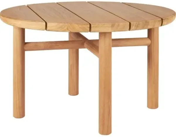Quatro Outdoor Teak Round Side Table - Natural - Ethnicraft - Brown