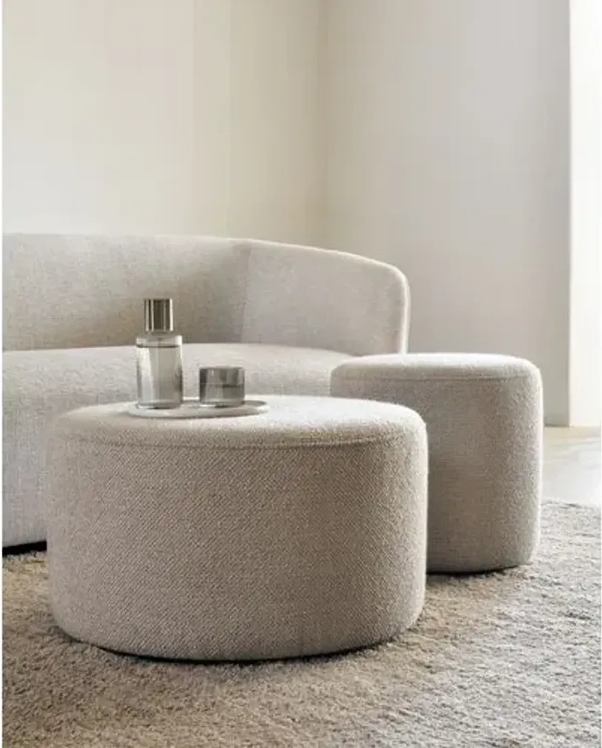 Barrow Round Pouf - Off White - Ethnicraft