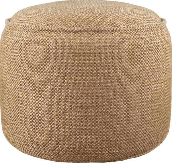 Donut Outdoor Pouf, Marsala Check