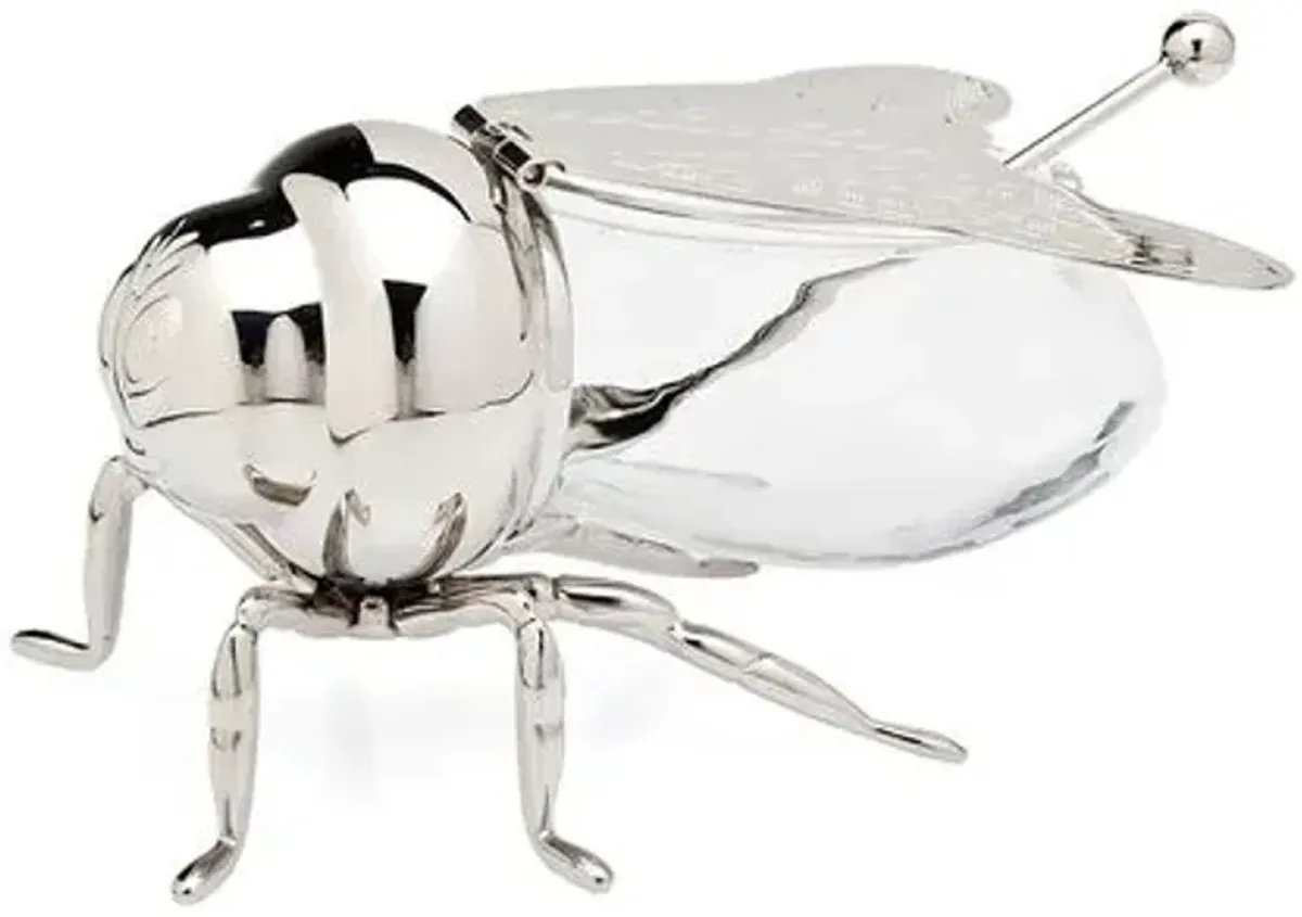 Bee Honey Jar - Silver