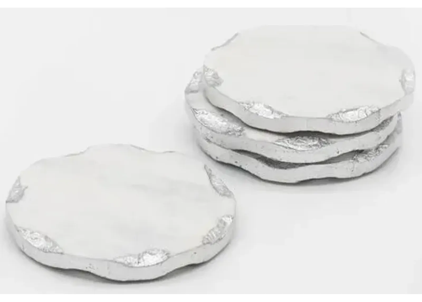 Round Coasters with Silver Edge