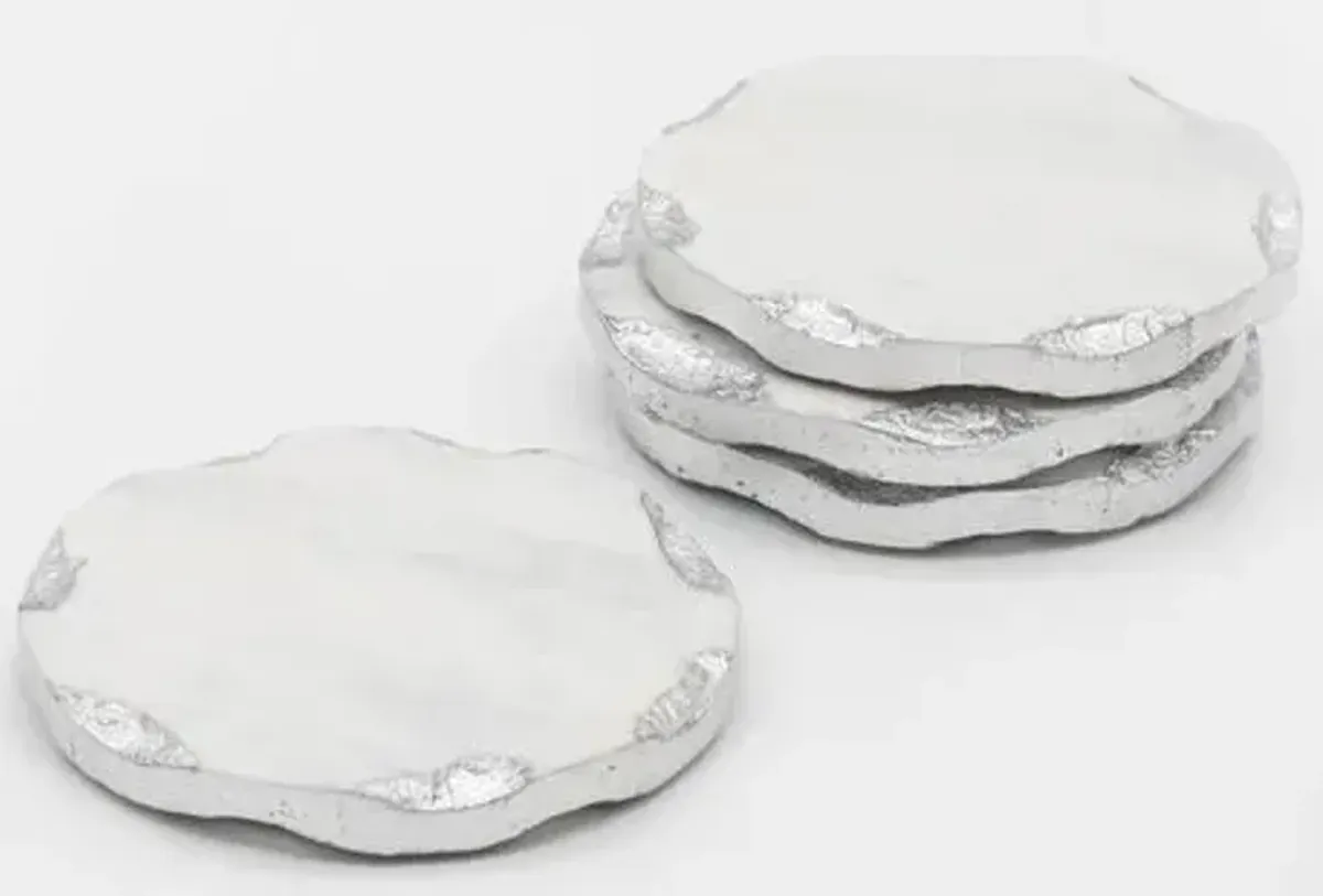 Round Coasters with Silver Edge