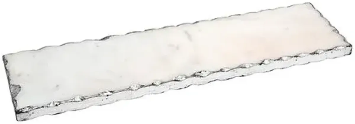 Marble Serving Board Raw Edge - Silver