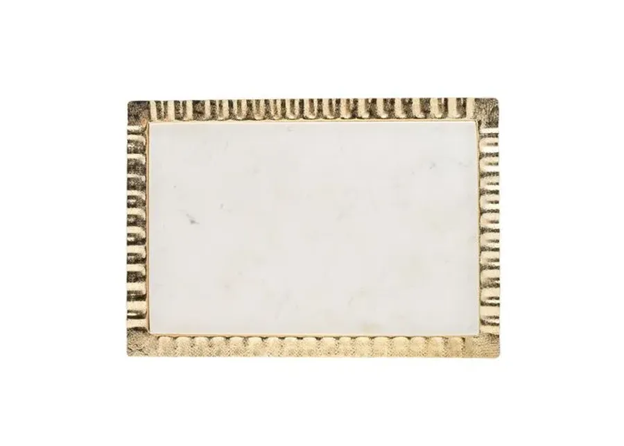 Ripple Marble Serving Tray - Square - Gold