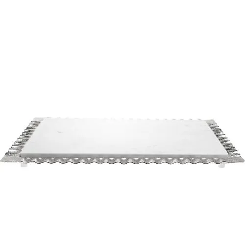 Ripple Marble Serving Tray - Square - Silver