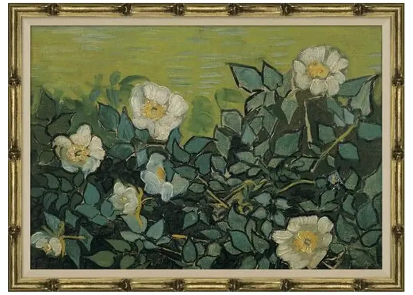 Vincent Van Gogh " Wild Roses" - Green