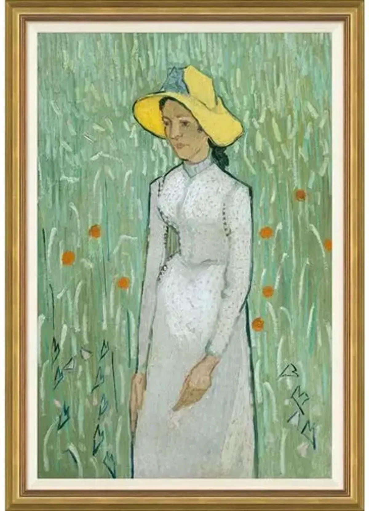 Girl in White by Vincent Van Gogh,1890 - Green