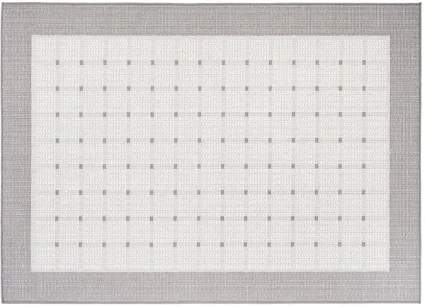 Bermuda Border Outdoor Rug, Gray/Ivory