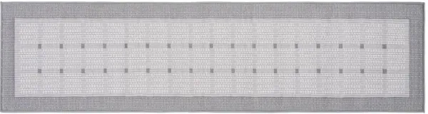 Bermuda Border Outdoor Rug, Gray/Ivory