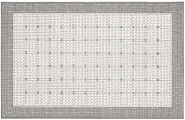Bermuda Border Outdoor Rug, Gray/Ivory