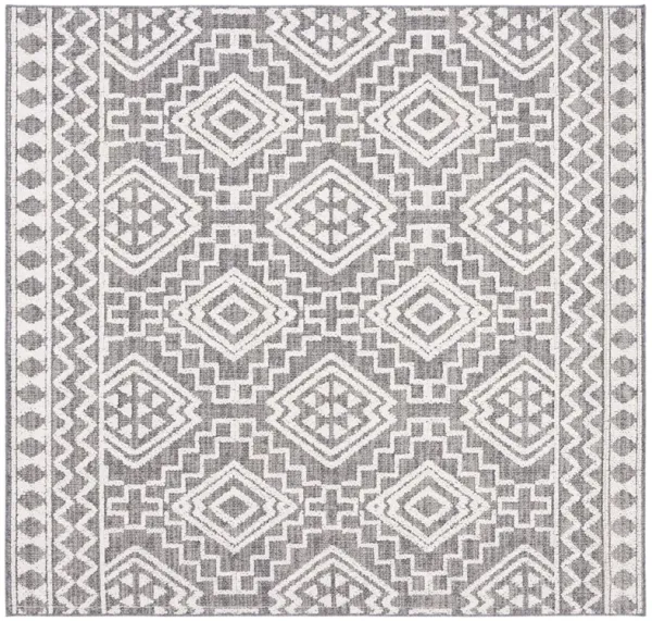 Global Design Collection Outdoor Rug, Gray/Ivory