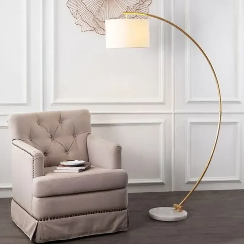 Maddie Marble Floor Lamp - Gold/White