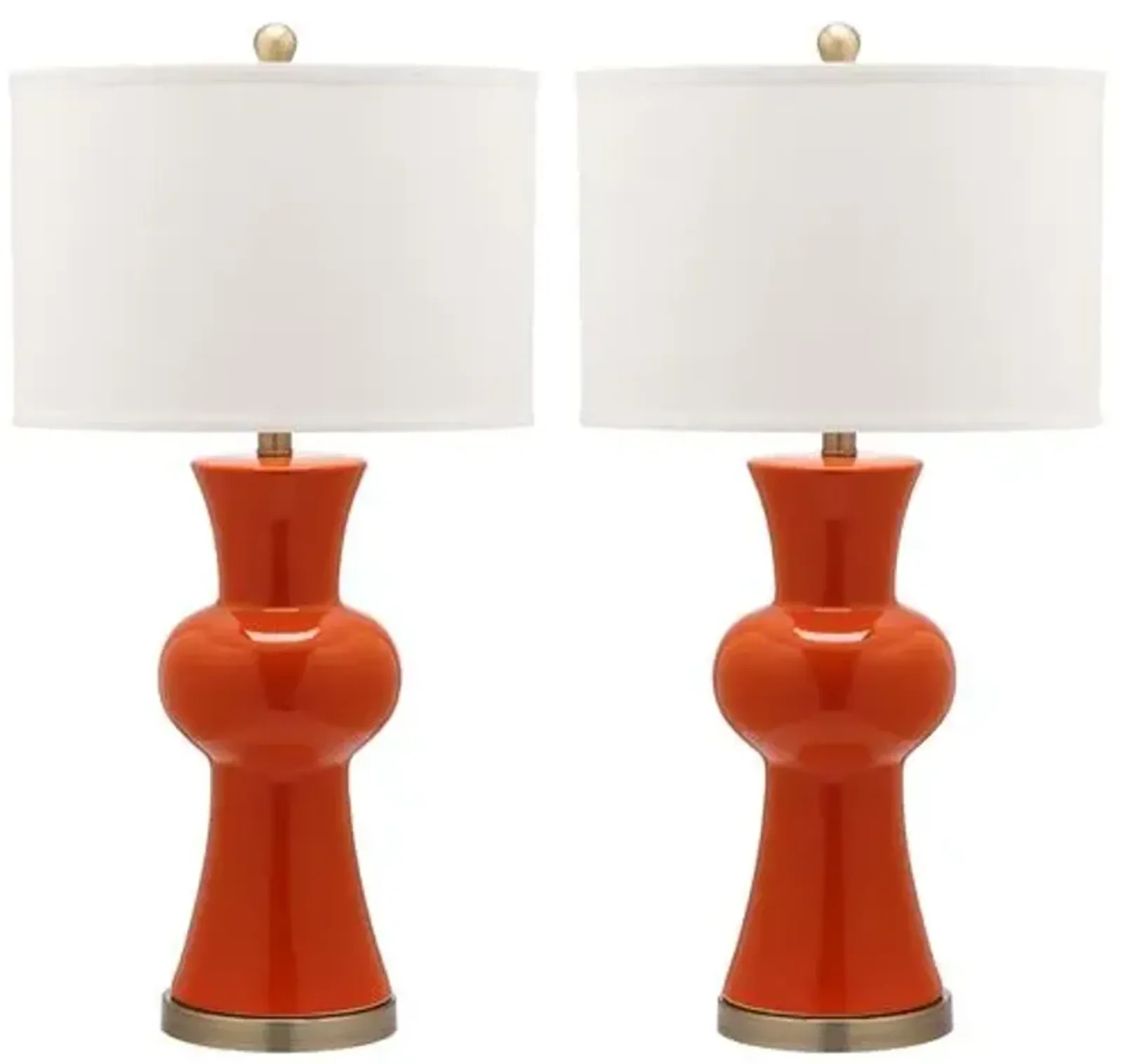 Set of 2 Nina Column Table Lamps - Orange