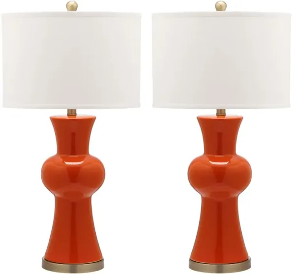 Set of 2 Nina Column Table Lamps - Orange
