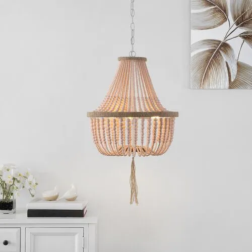 Lisa Beaded Pendant Lamp - Blush - Pink