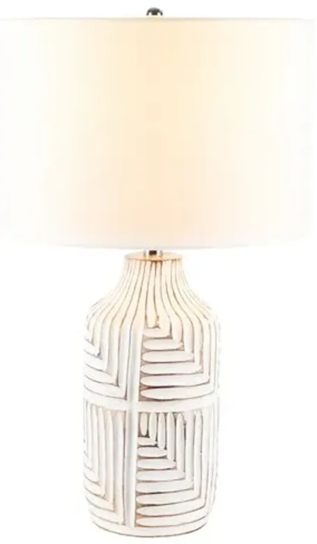 Dakota Carved Table Lamp - Ivory