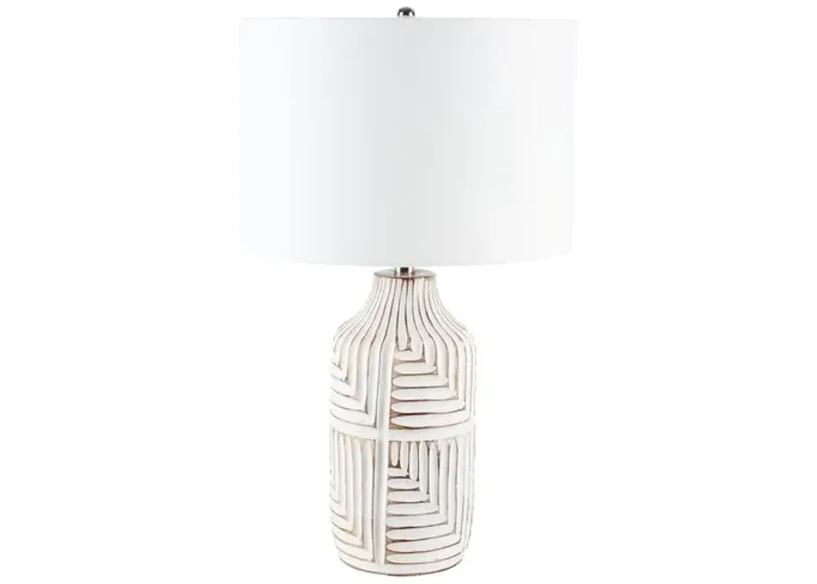 Dakota Carved Table Lamp - Ivory