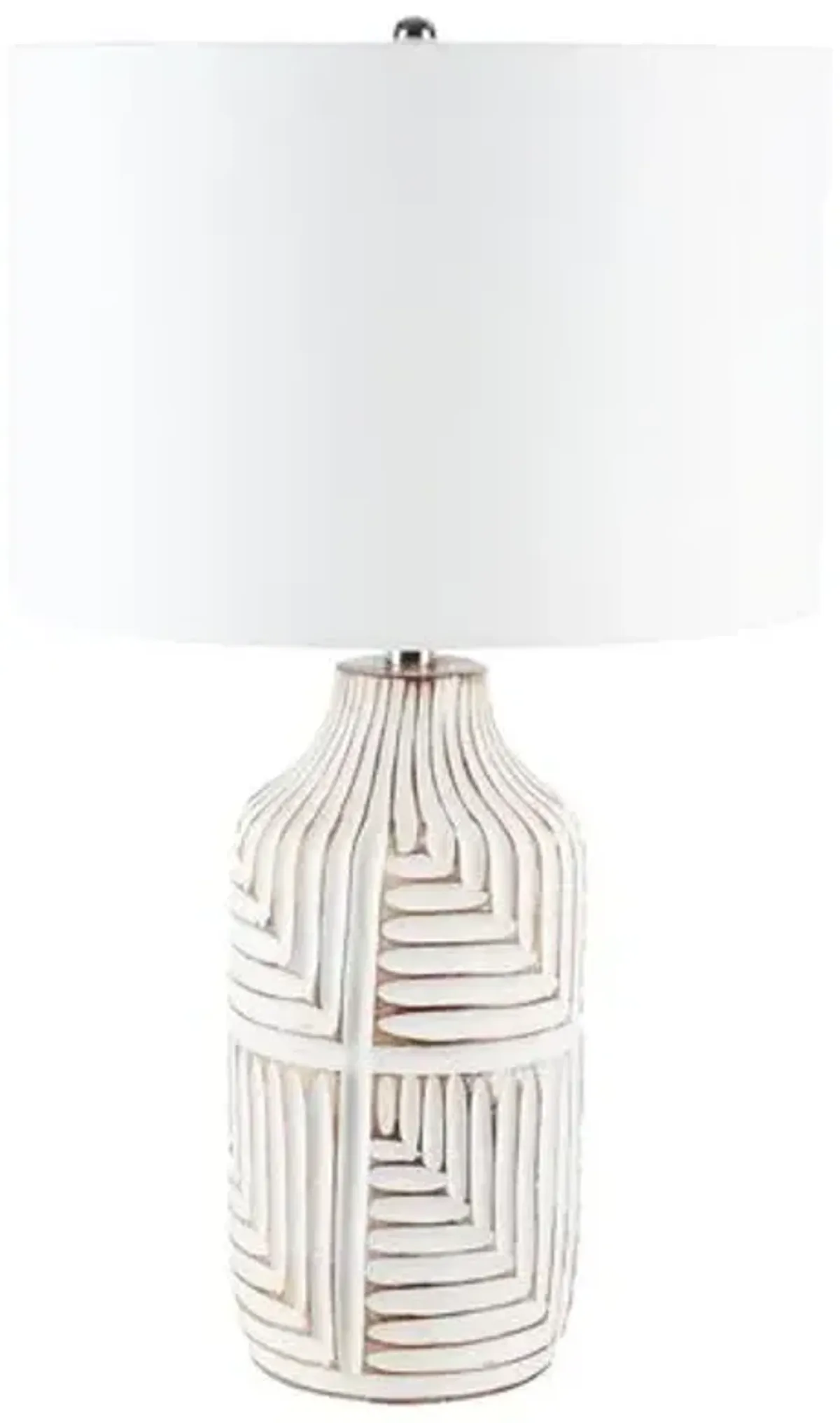 Dakota Carved Table Lamp - Ivory