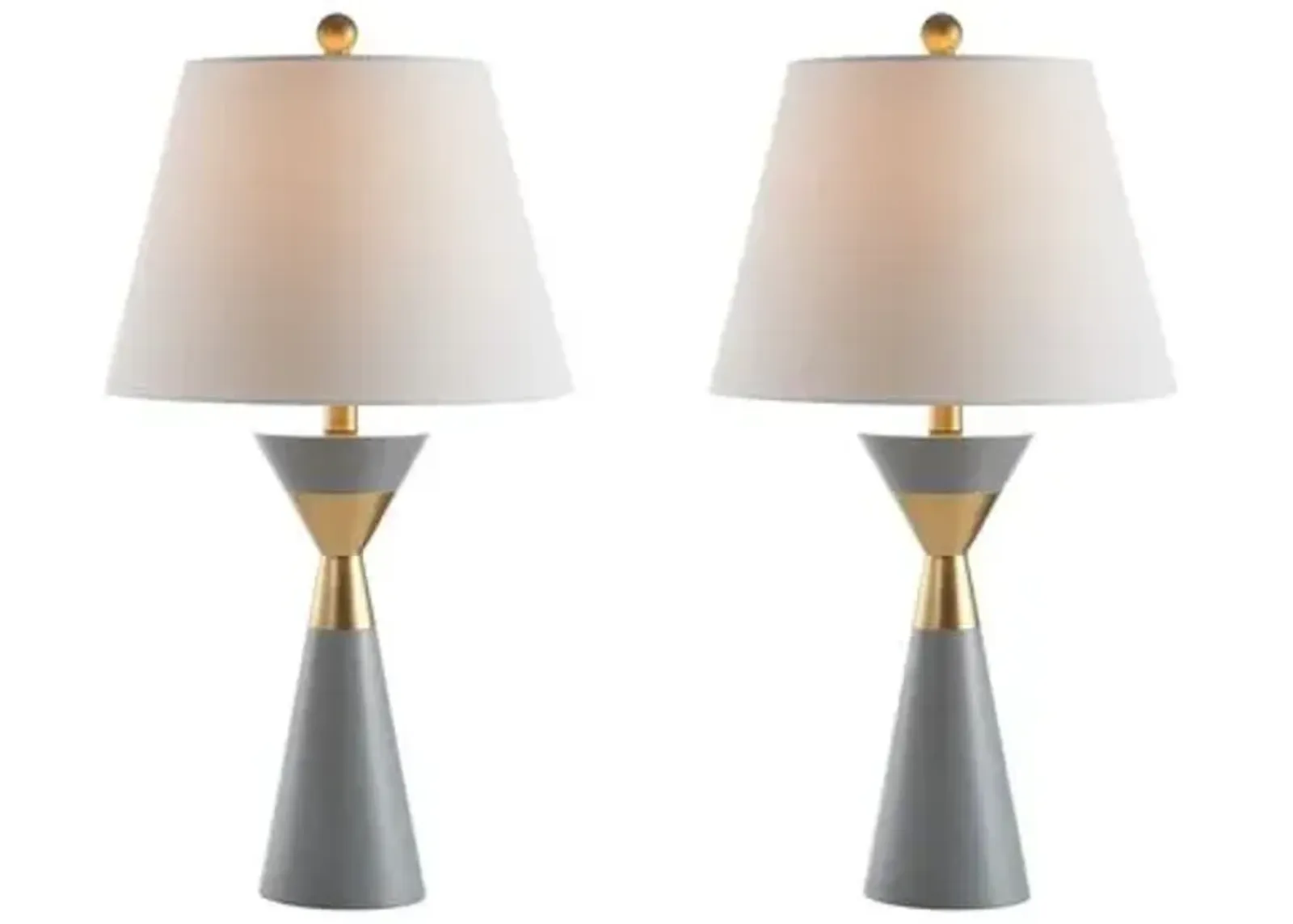 Set of 2 Liam Table Lamps - Gray/Gold