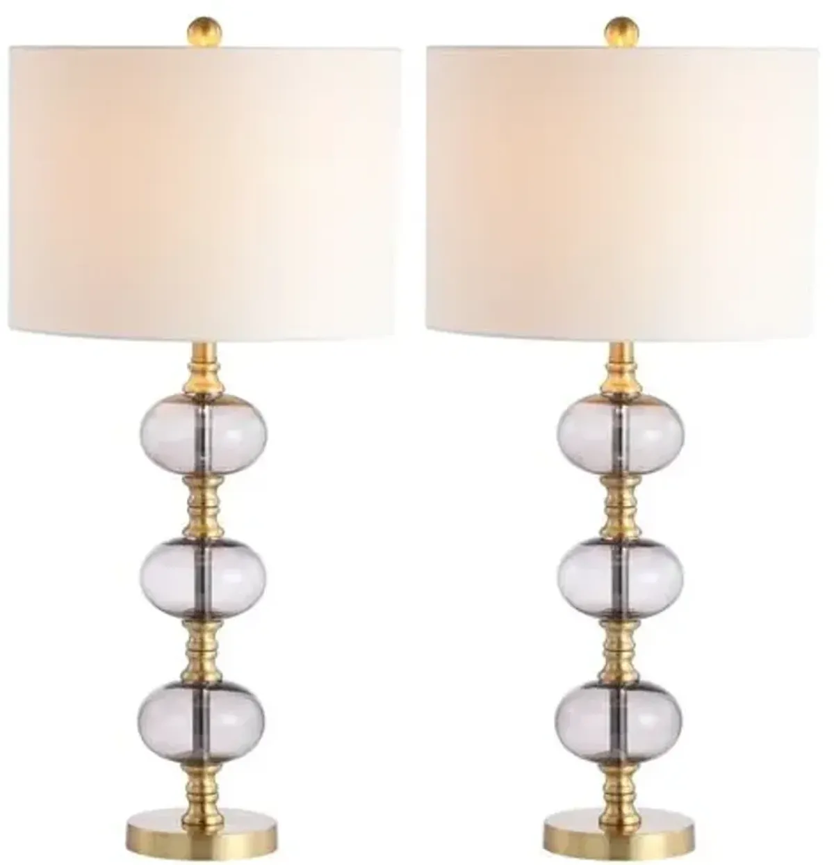 Set of 2 Morgan Table Lamps - Smoky Gray/Gold