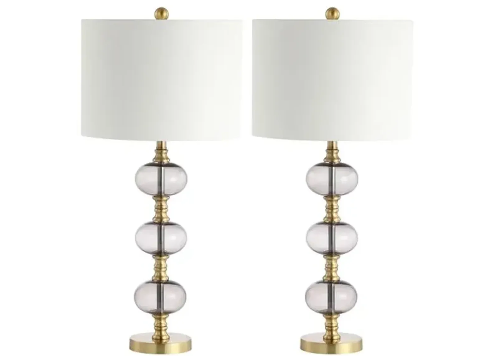 Set of 2 Morgan Table Lamps - Smoky Gray/Gold