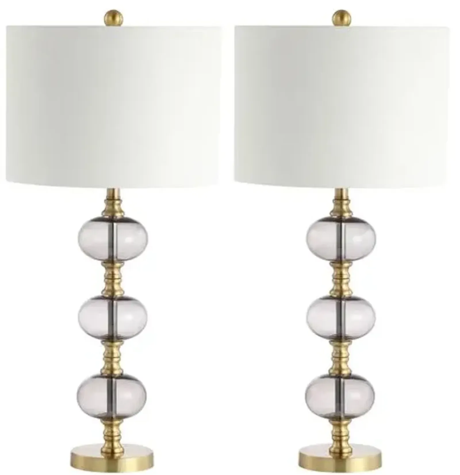 Set of 2 Morgan Table Lamps - Smoky Gray/Gold