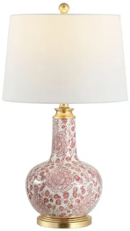 Laila Table Lamp - Red/White