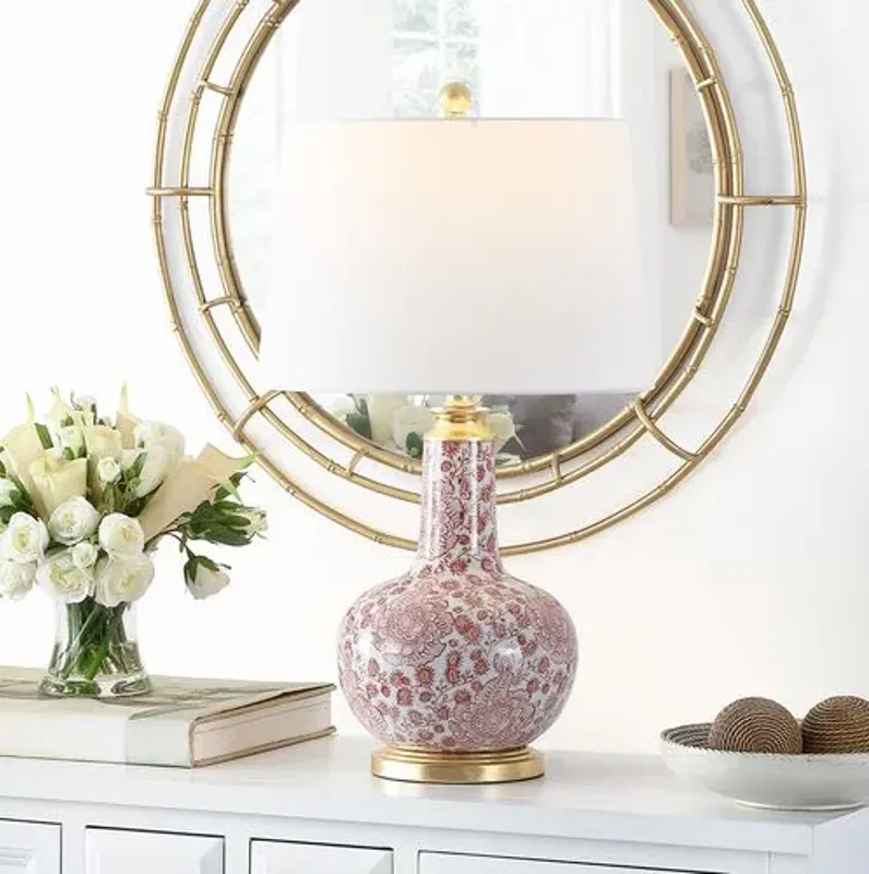 Laila Table Lamp - Red/White