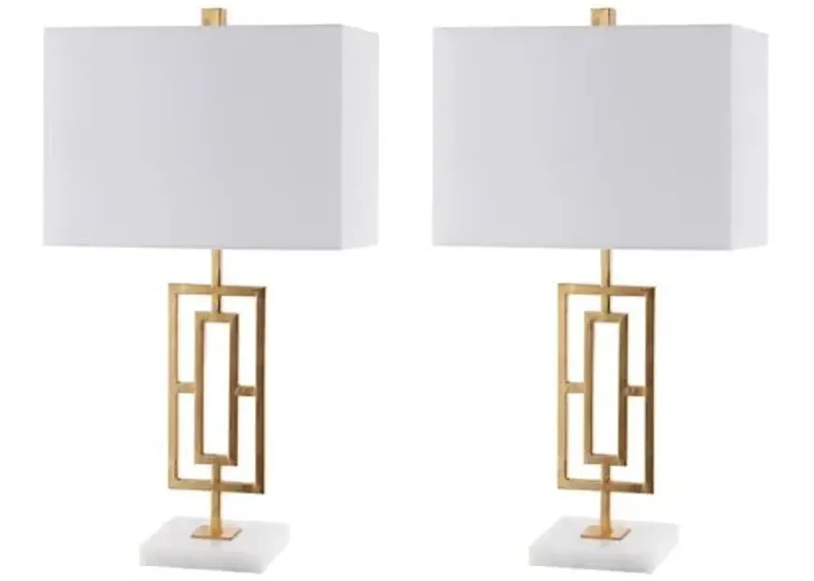 Set of 2 Yuri Marble Table Lamps - Gold Leaf