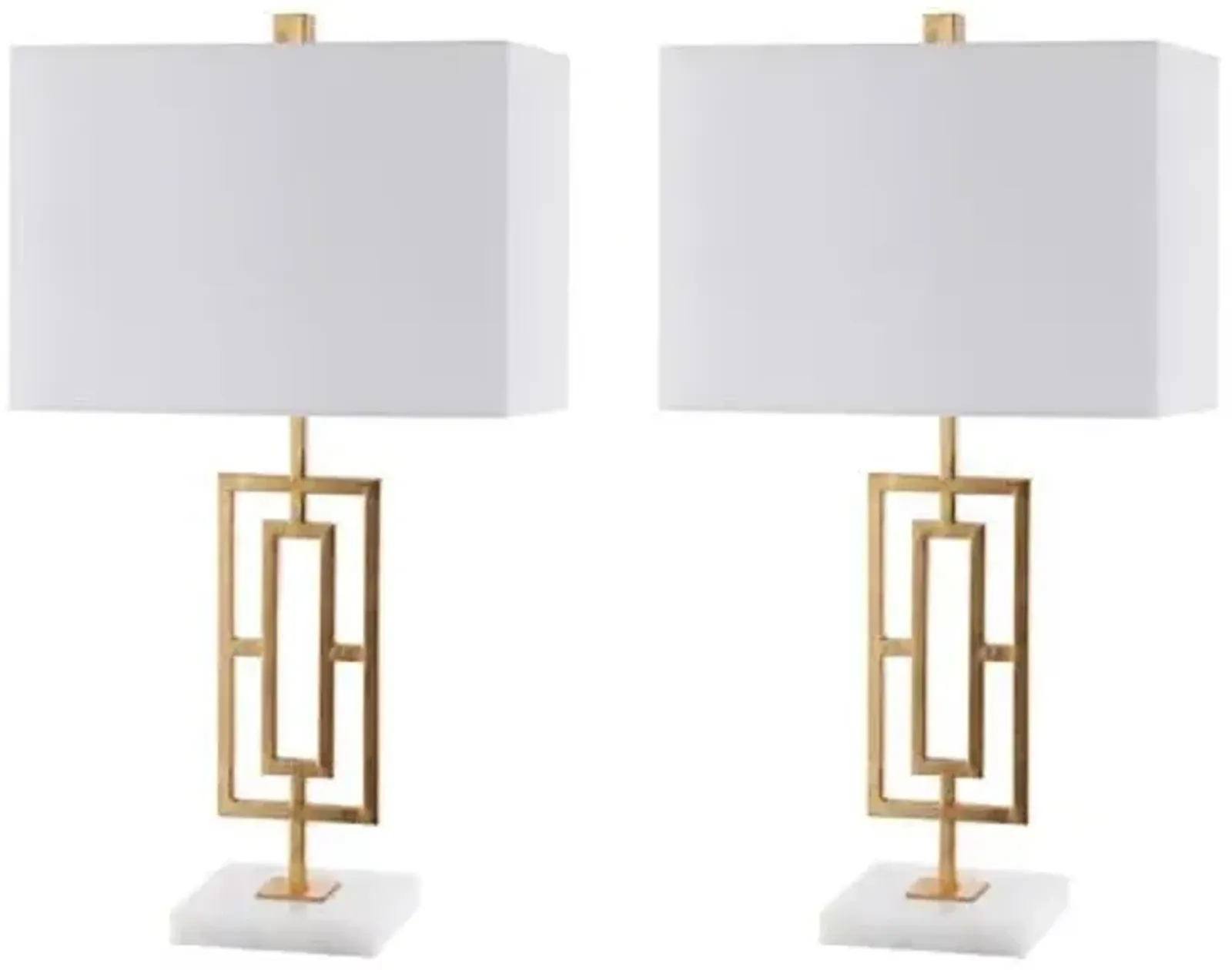 Set of 2 Yuri Marble Table Lamps - Gold Leaf