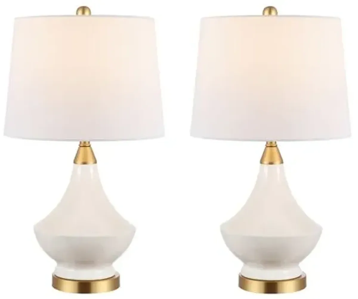 Set of 2 Marlo Table Lamps - White