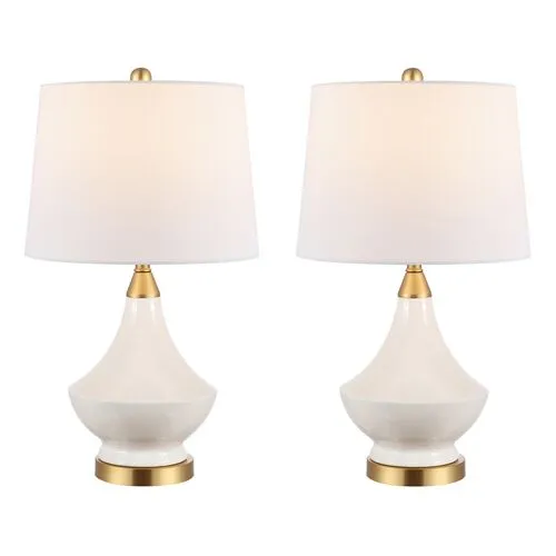 Set of 2 Marlo Table Lamps - White