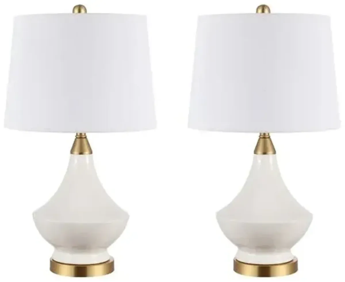 Set of 2 Marlo Table Lamps - White