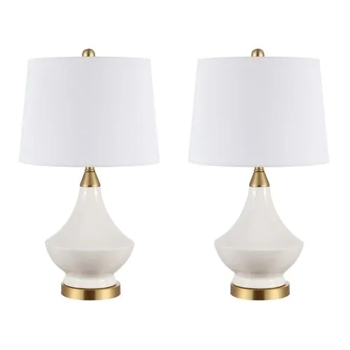 Set of 2 Marlo Table Lamps - White