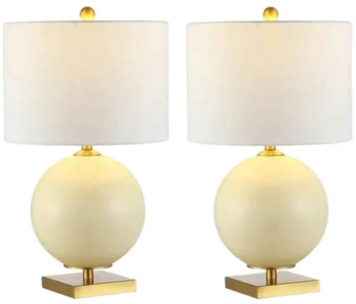 Set of 2 Alexis Table Lamps - Cream - Ivory