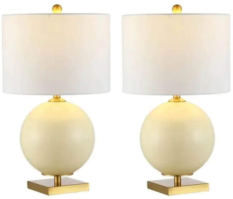 Set of 2 Alexis Table Lamps - Cream - Ivory