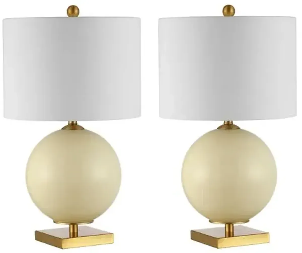 Set of 2 Alexis Table Lamps - Cream - Ivory