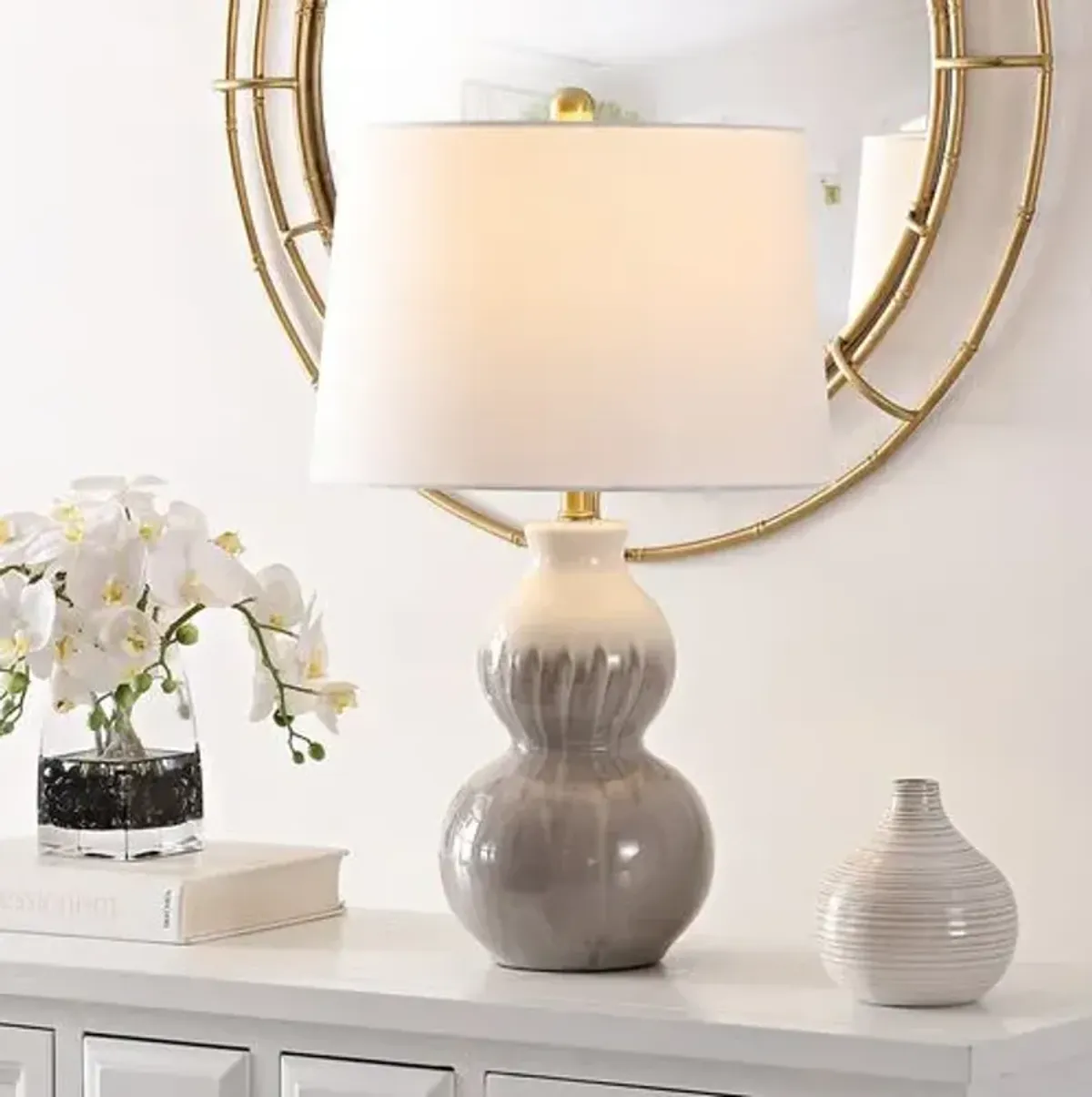 Kenzi Table Lamp - Ivory/Gray