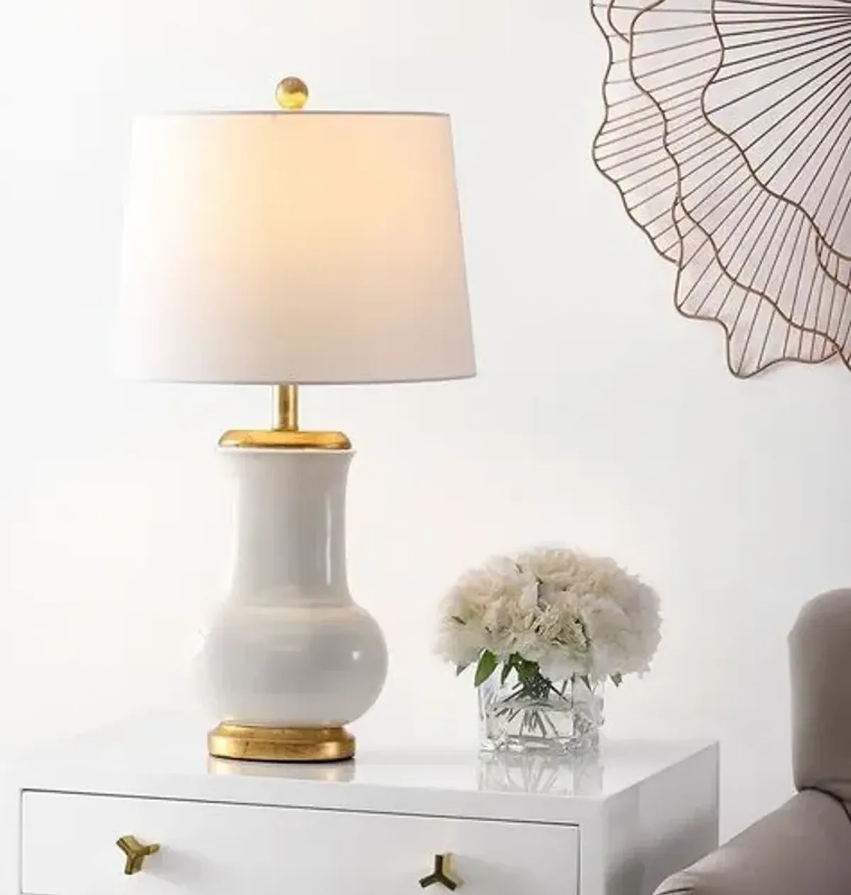 Ember Table Lamp - Ivory/Gold