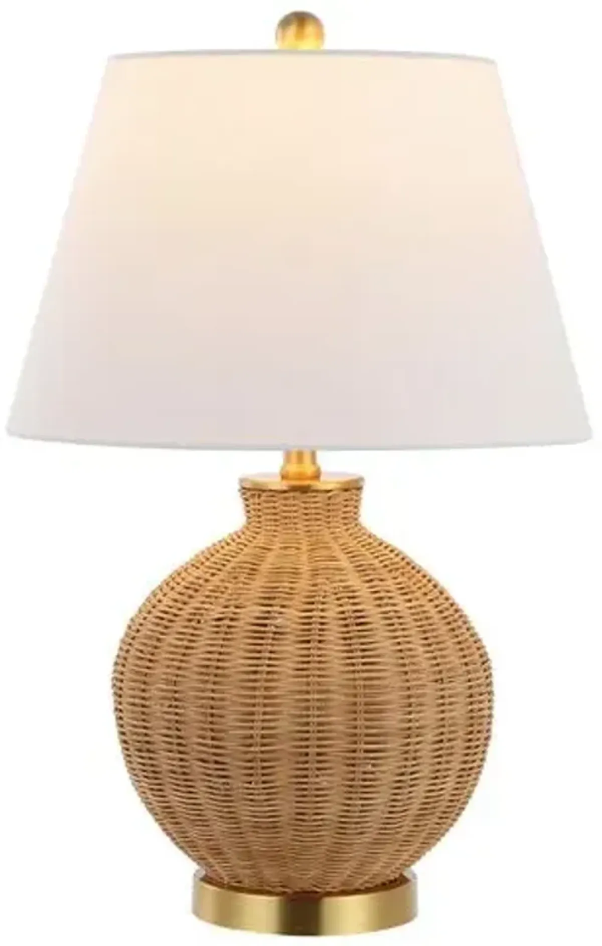 Nobu Rattan Table Lamp - Natural/Brass - Brown