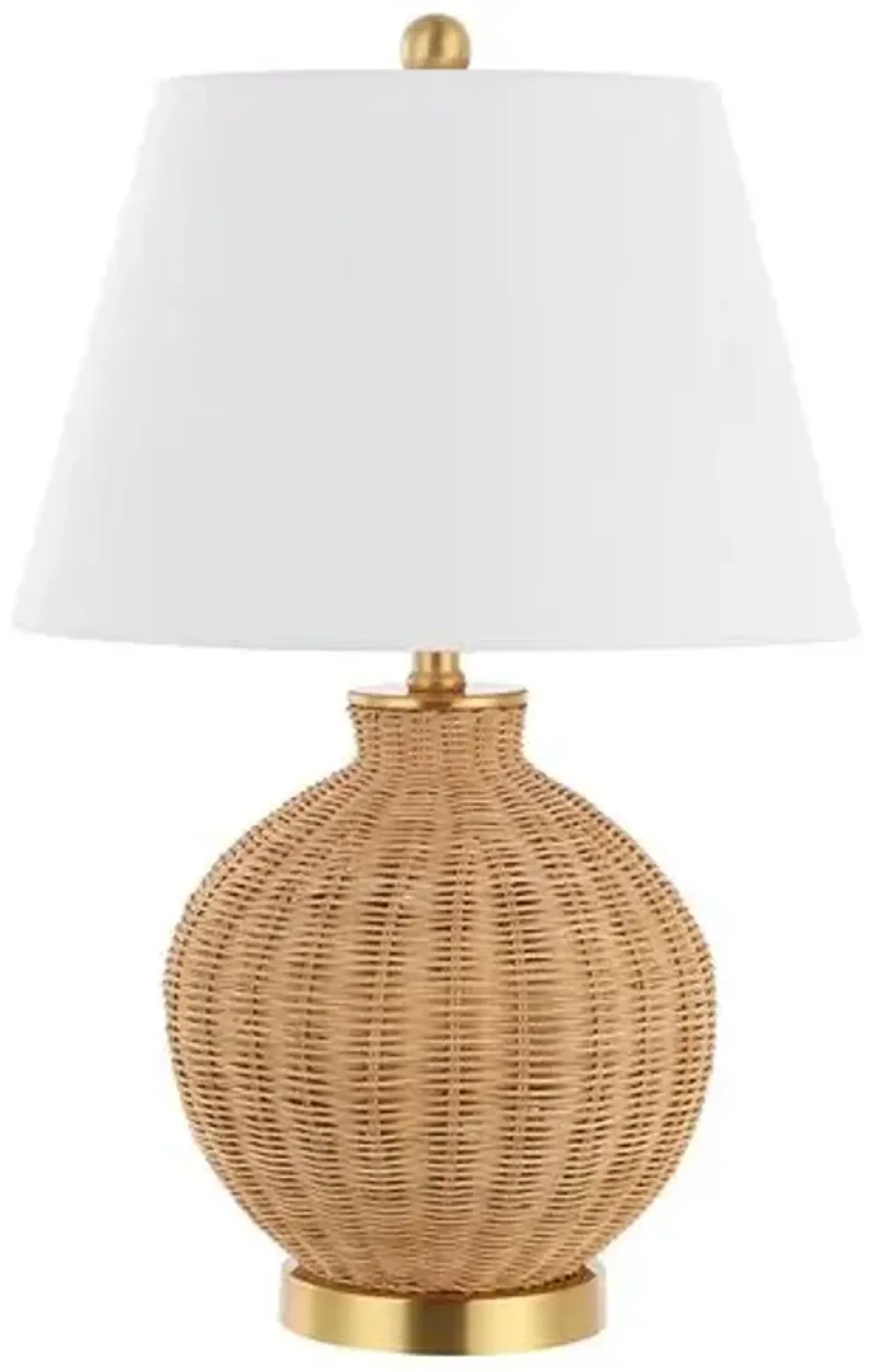 Nobu Rattan Table Lamp - Natural/Brass - Brown