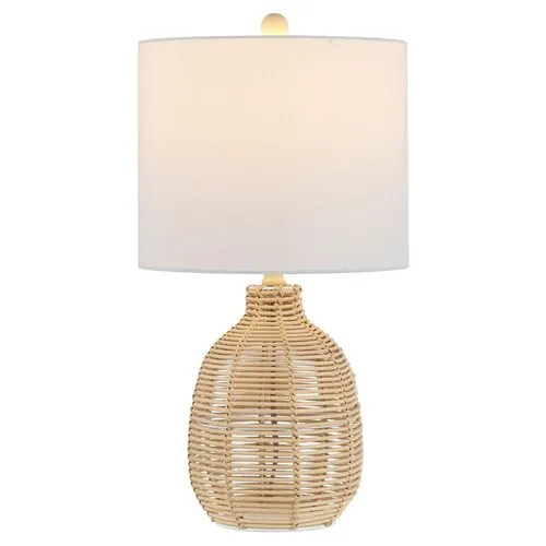 Ovie Rattan Table Lamp - Light Natural - Brown