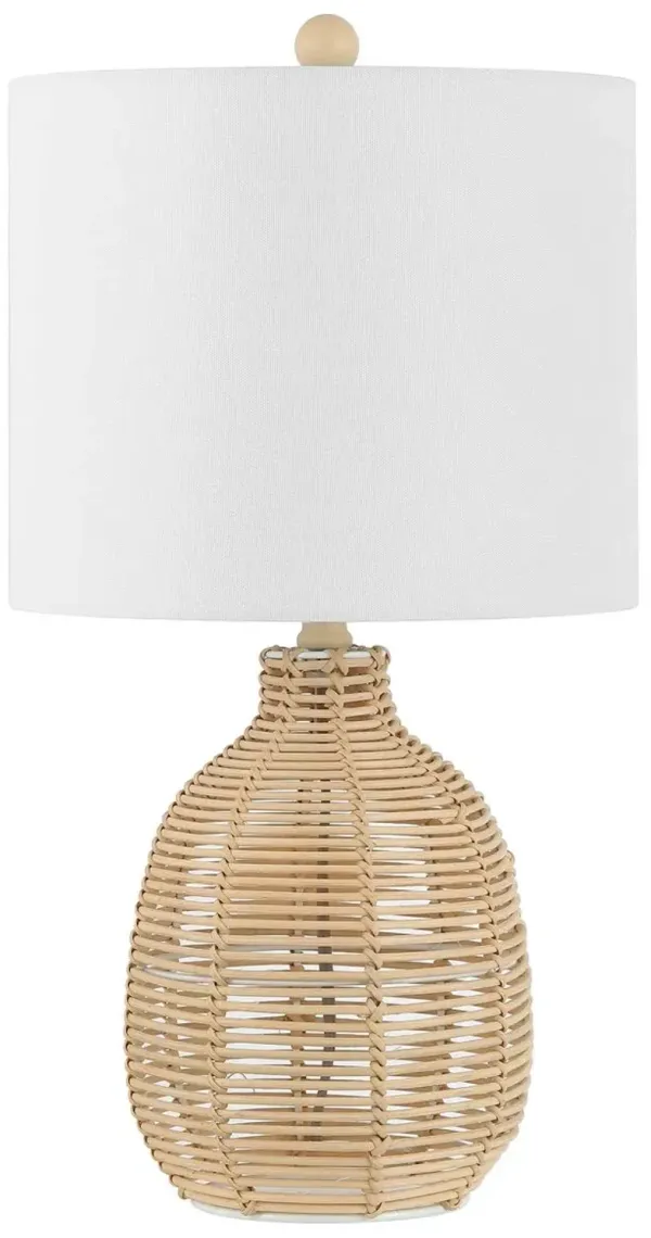 Ovie Rattan Table Lamp - Light Natural - Brown