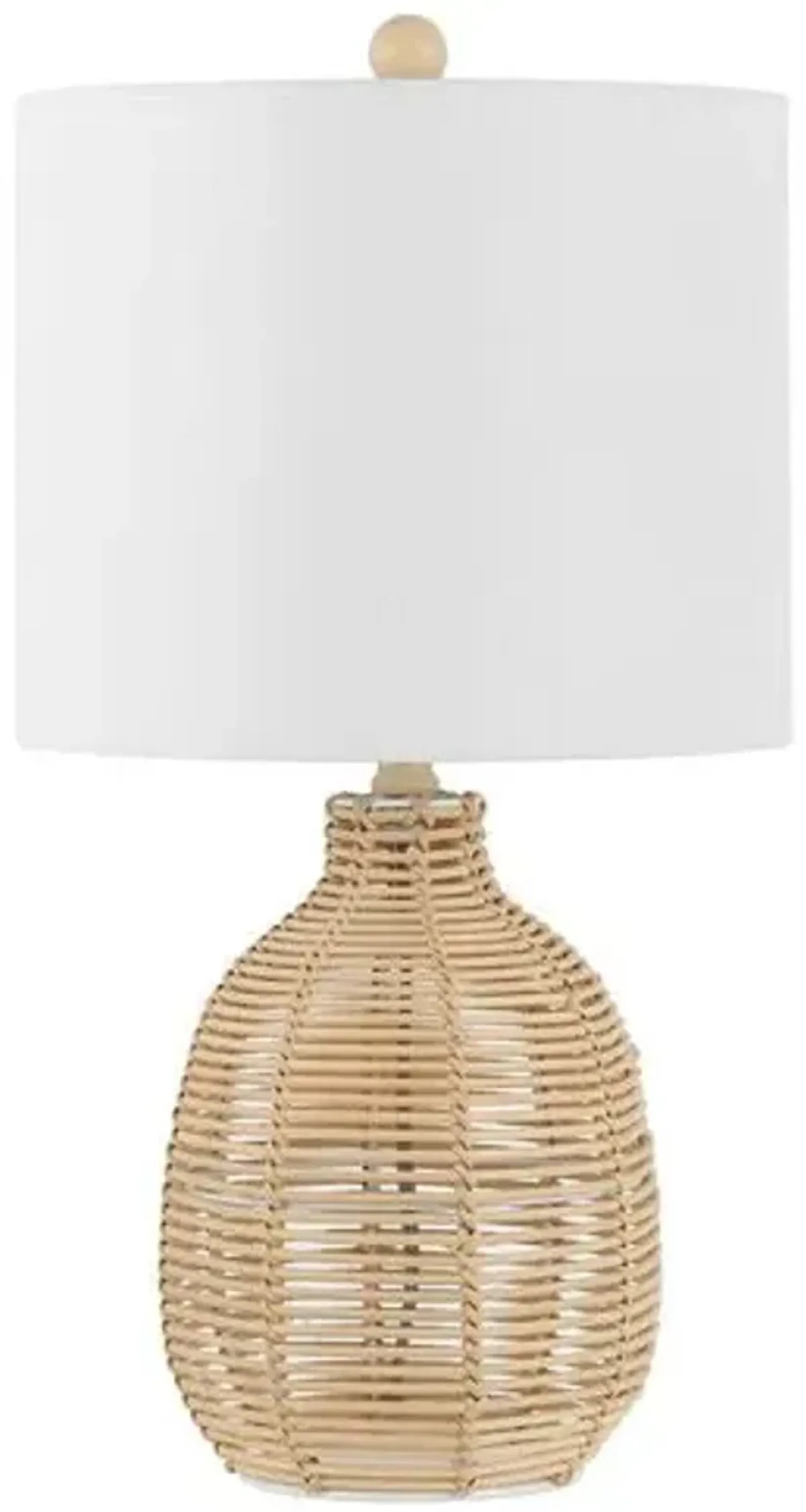 Ovie Rattan Table Lamp - Light Natural - Brown