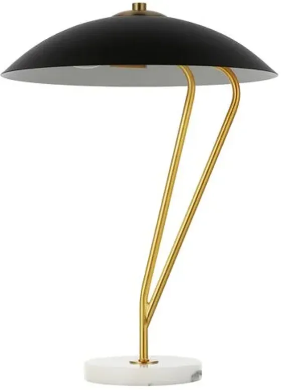 Suri Marble Table Lamp - Black/Brass